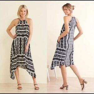 Peyton Jensen Mika Midi Dress Black White Size Medium